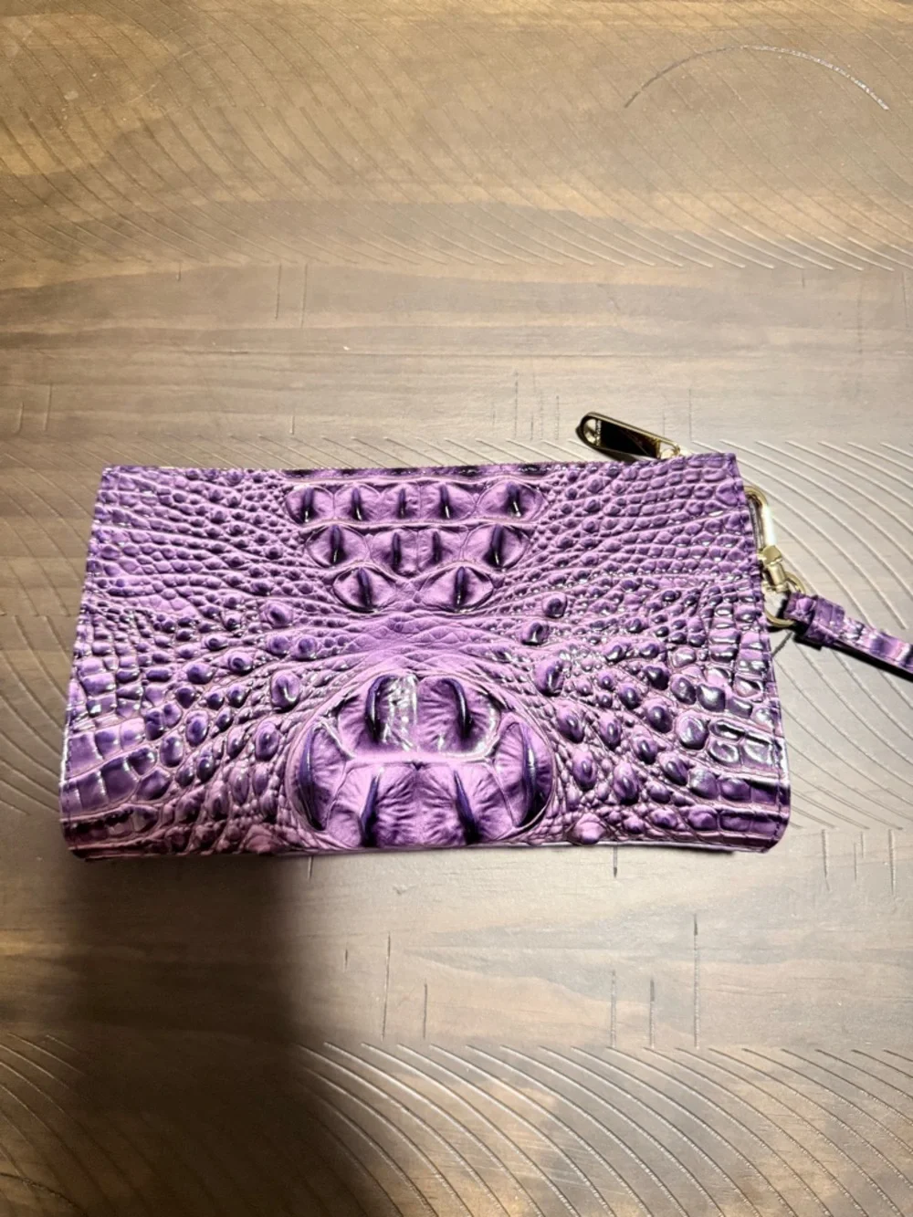 NWT - Brahmin Daisy Wristlet in Heroic Purple w/dustbag & registration card - Picture 2 of 12